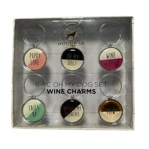 Doghaus Wine Charms 6-Piece Oh My Dog Set NEW IN BOX